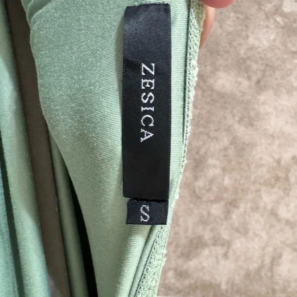 Zesica Cottagecore Mint Lace Strapless Midi Dress Size S Romantic Spring - Picture 8 of 9